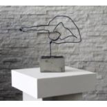 Alena Vavilina, "Yoga 3", cement, metal and acrylic sculpture, 2018, 33 x 35 x 9cm. Alena's artworks