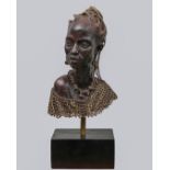 Omodamwen Kelly, "Adesuwa", bronze sculpture, 2020, 30 x 40 x 10in, 20kg. "I was privileged to