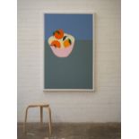 Freya Stockford, "Bowl with Oranges", unframed acrylic and gesso on canvas, 2021, 150 x 100 x