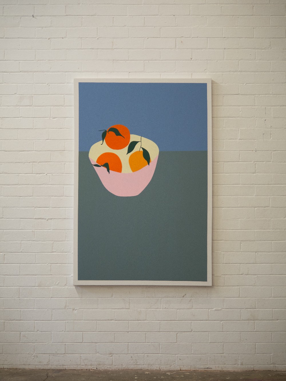 Freya Stockford, "Bowl with Oranges", unframed acrylic and gesso on canvas, 2021, 150 x 100 x - Image 2 of 3