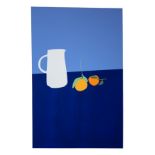 Freya Stockford, "Jug and Lemons", unframed acrylic and gesso on canvas, 2021, 75 x 60 x 1.5cm. This