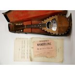 An antique cased mandolin.