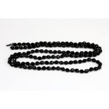 A black French 'jet' beaded necklace, approx L. 119cm. (Clasp A/F)