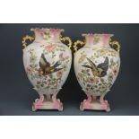 A pair of 19th century ceramic vases, H. 38cm.