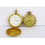 A gold filled open face pocket watch together with a Rotary gilt pocket watch.