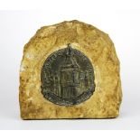 A Houses of Parliament, London 1941 paperweight / letter holder made from stone from the bomb