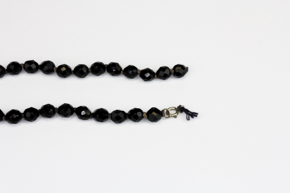 A black French 'jet' beaded necklace, approx L. 119cm. (Clasp A/F) - Image 2 of 2