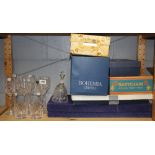 A group of Royal Doulton cut crystal and other cut crystal glassware.