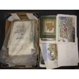 An extensive box of sketches and prints.