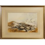 A pair of gilt framed watercolours of game birds by Berrisford Hill (British b. 1930), frame size 54