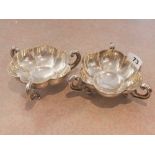 A pair of Mappin and Webb hallmarked silver three handles dish, W. 16cm.