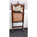 A Regency mahogany dressing mirror, W. 67cm. H. 165cm.