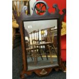 A regency mahogany wall mirror, H. 92cm.