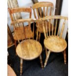 A group of four 19th Century country chairs.