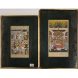 A pair of framed 19th Century Mughal watercolours, frame size 41 x 31cm