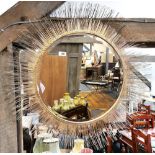 An interesting contemporary gilt metal framed mirror, Dia. 76cm.