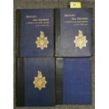 Two 1927 half leather bound volumes 1st Edition of A History of The Royal Marines 1914 - 1915 by