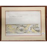 A framed archetectural pencil and watercolour drawing by J. O. Poole as a design for an important