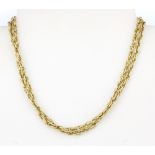 A 9ct yellow gold chain necklace, L. 70cm.