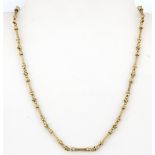 A 9ct yellow gold necklace, L. 42cm.