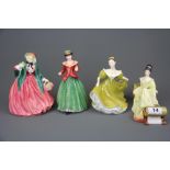 Four Royal Doulton Porcelain Lady Figures 'At Ease' HN2473, 'Lynne' HN2329, 'Holly' HN3647, 'Lady