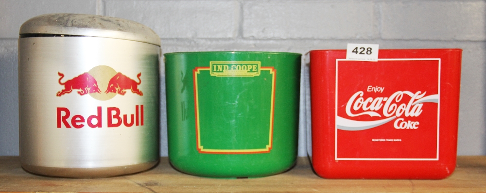 Three vintage ice buckets.