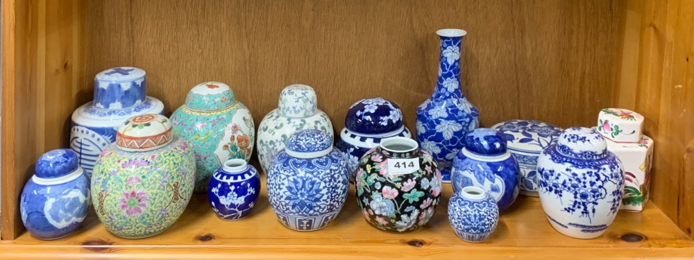 A quantity of Chinese and other porcelain ginger jars.