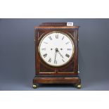 An 18th C mahogany and brass bracket clock, H. 42cm. W. 30cm, by Bannister of London. Case is locked