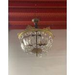 A vintage gilt and crystal light fitting, Dia. 33cm.