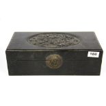 A Chinese carved hardwood box, 34 x 17 x 11cm.