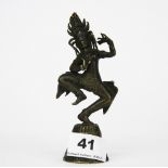 A small Hindu cast bronze figure of a dancing Deity, H. 14cm.