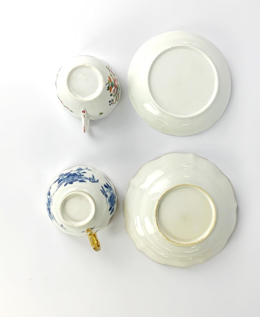 Two early English porcelain cups and saucers. - Image 2 of 2