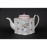 An 18th Century English bone china teapot (probably New Hall), H.15cm. spout to handle 23cm.