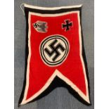 A reproduction 1942 Berlin Nazi rally flag, 136 x 80cm.