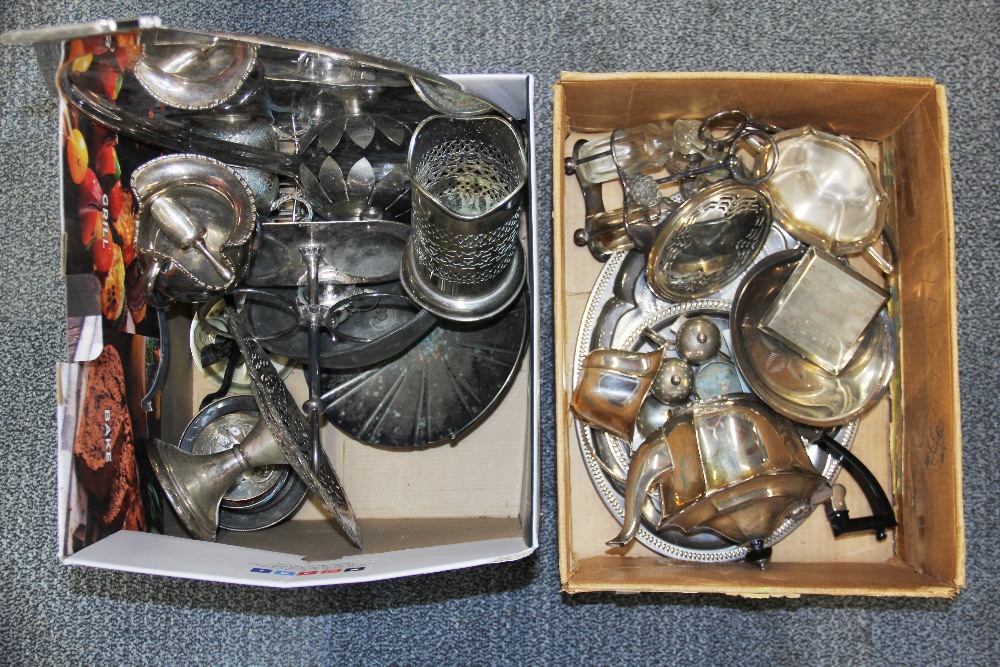 Two boxes of good silver plate.