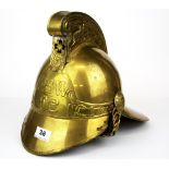 An Australian brass fireman's helmet.