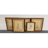 John Cotgrove (British) four framed lithographs of Thames sailing boats, frame size 35 x 41cm,