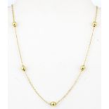 An 18ct yellow gold (stamped 750) necklace, L. 40cm.