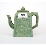 A Chinese celadon glazed teapot, H. 12.5cm . Spout to handle 14cm