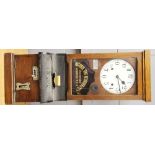 A National Time recorder company Ltd oak cased clocking in clock, H. 96cm.