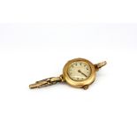 A vintage 9ct yellow gold wrist watch on a 9ct gold (stamped 9ct) expandable strap.