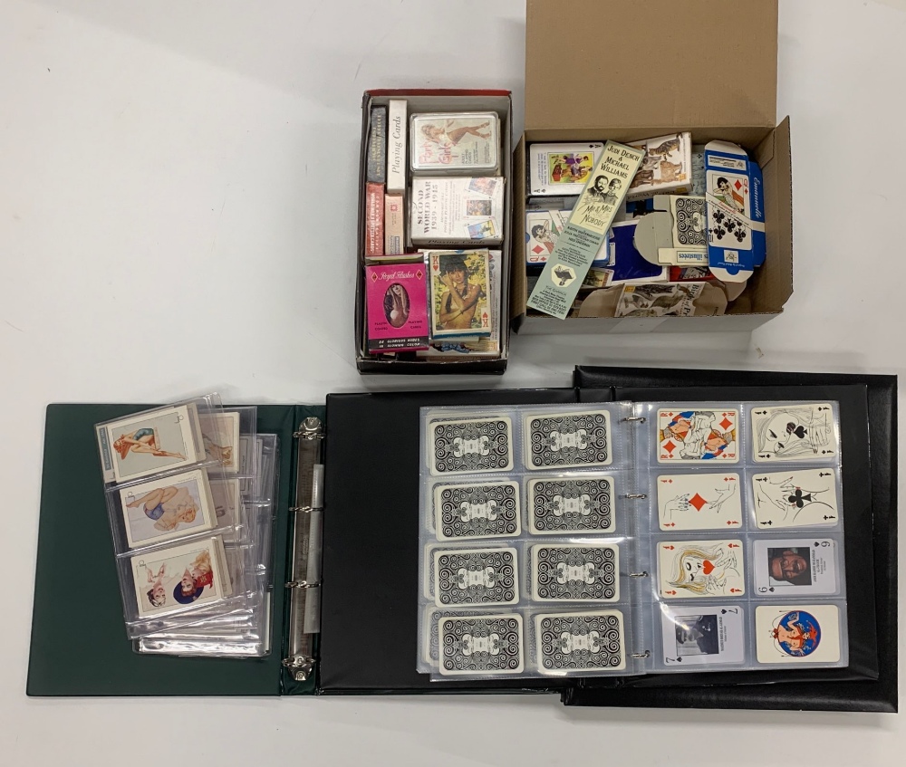 An extensive collection of playing cards and glamour cards.