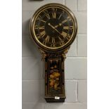 A reproduction tavern clock with quartz movement, H. 97cm.