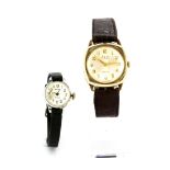 A gentleman's Avia 9ct yellow gold wrist watch together with a further lady's wrist watch.