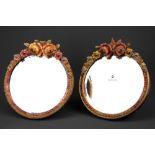 Two 1920's barbola mirrors, D.25cm.
