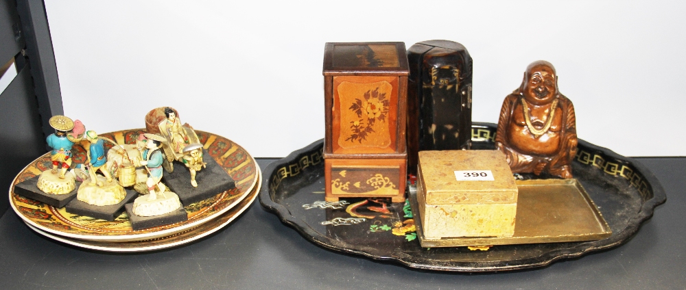 A group of mixed oriental items.