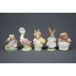 A group of five boxed Royal Albert 'World of Beatrix Potter' figurines.