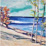 Lisa Litowitz, "Sandbanks", unframed acrylic on canvas, 40 x 40in, 2021. Last Fall I visited