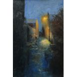 Ian Layton, "The passage way", unframed oil on canvas, 12 x 8in, c. 2020. Walking back from my