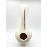 Katrine Barber, "Tall white vase with slit", raku clay, 20 x 51cm, c. 2019. UK delivery £50.